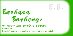 barbara borbenyi business card